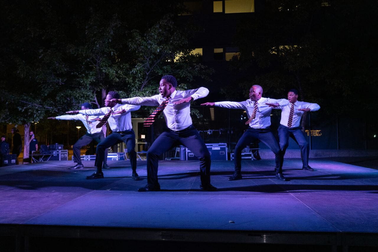 Dancers at the yard show on the night on the row