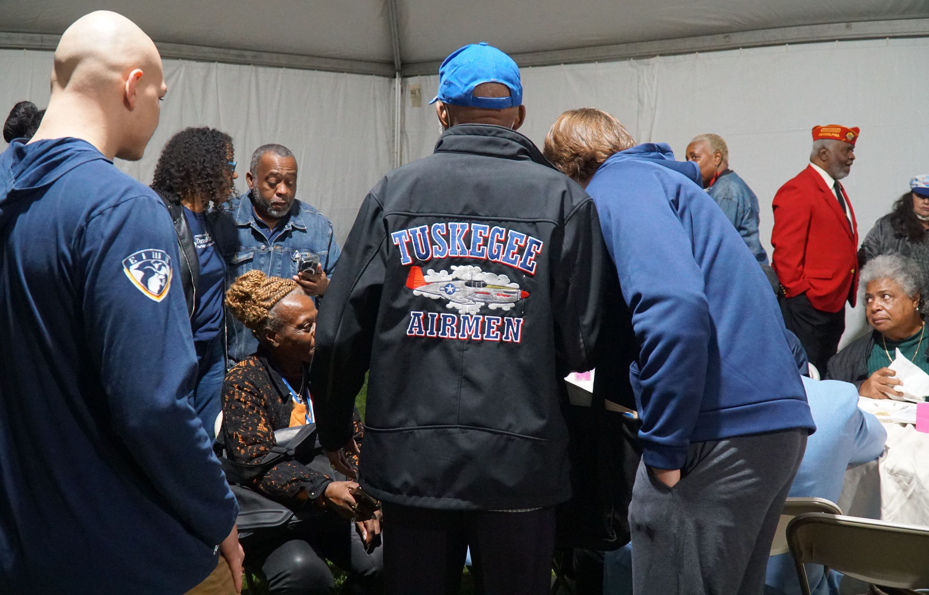 A member of the Greater Philadelphia Chapter Tuskegee Airmen