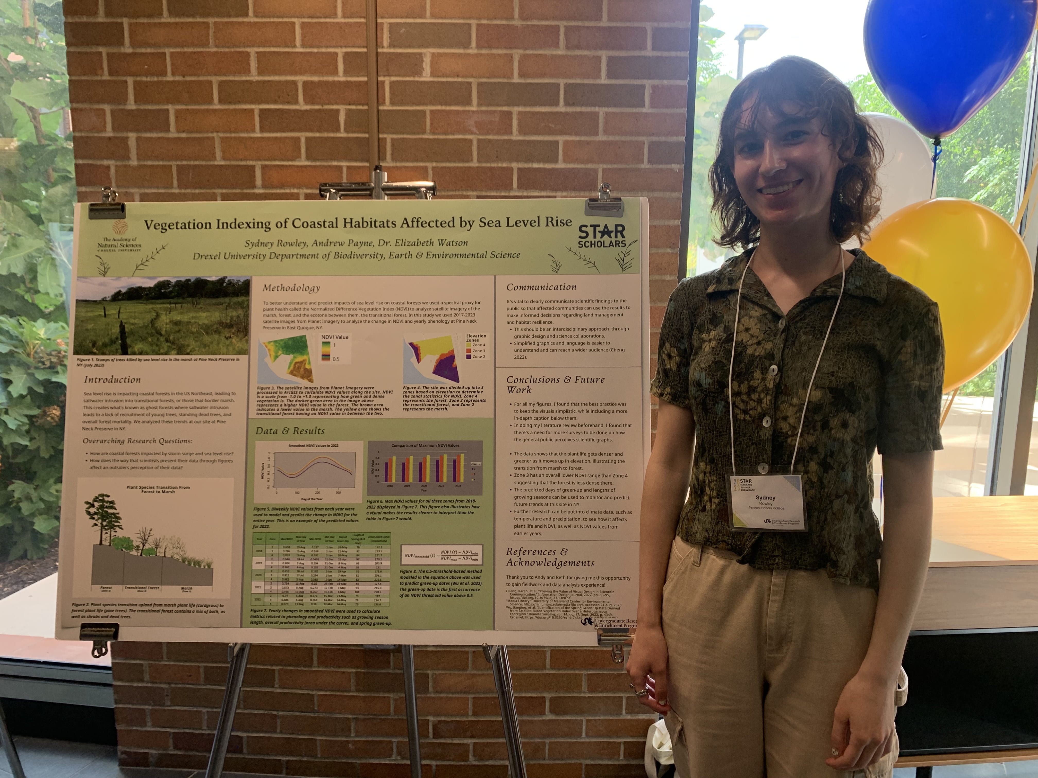 Sydney Rowley and research poster