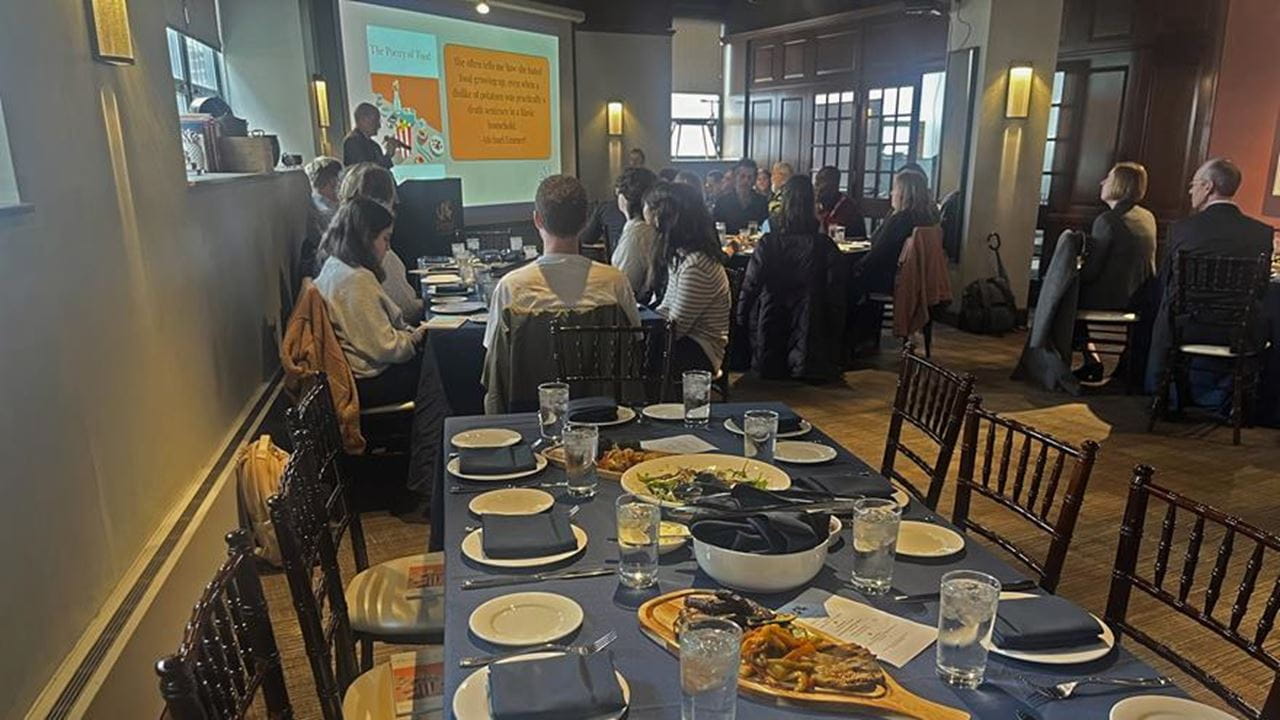 Roger Kurtz, PhD, professor of English and head of the Department of English and Philosophy, spoke at the Nov. 21 luncheon for students, faculty and deans from the College of Nursing and Health Professions and the College of Arts and Sciences. 