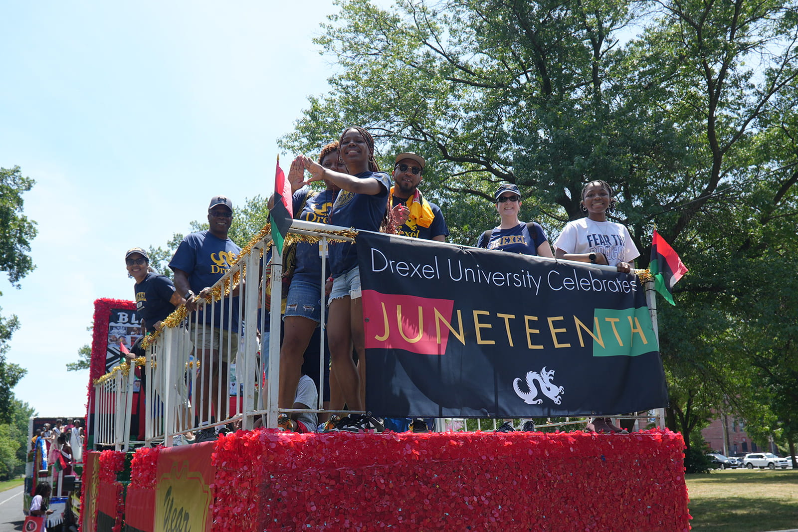 A view of Dragons on Drexel's float that appeared in Philadelphia's Juneteenth parade.