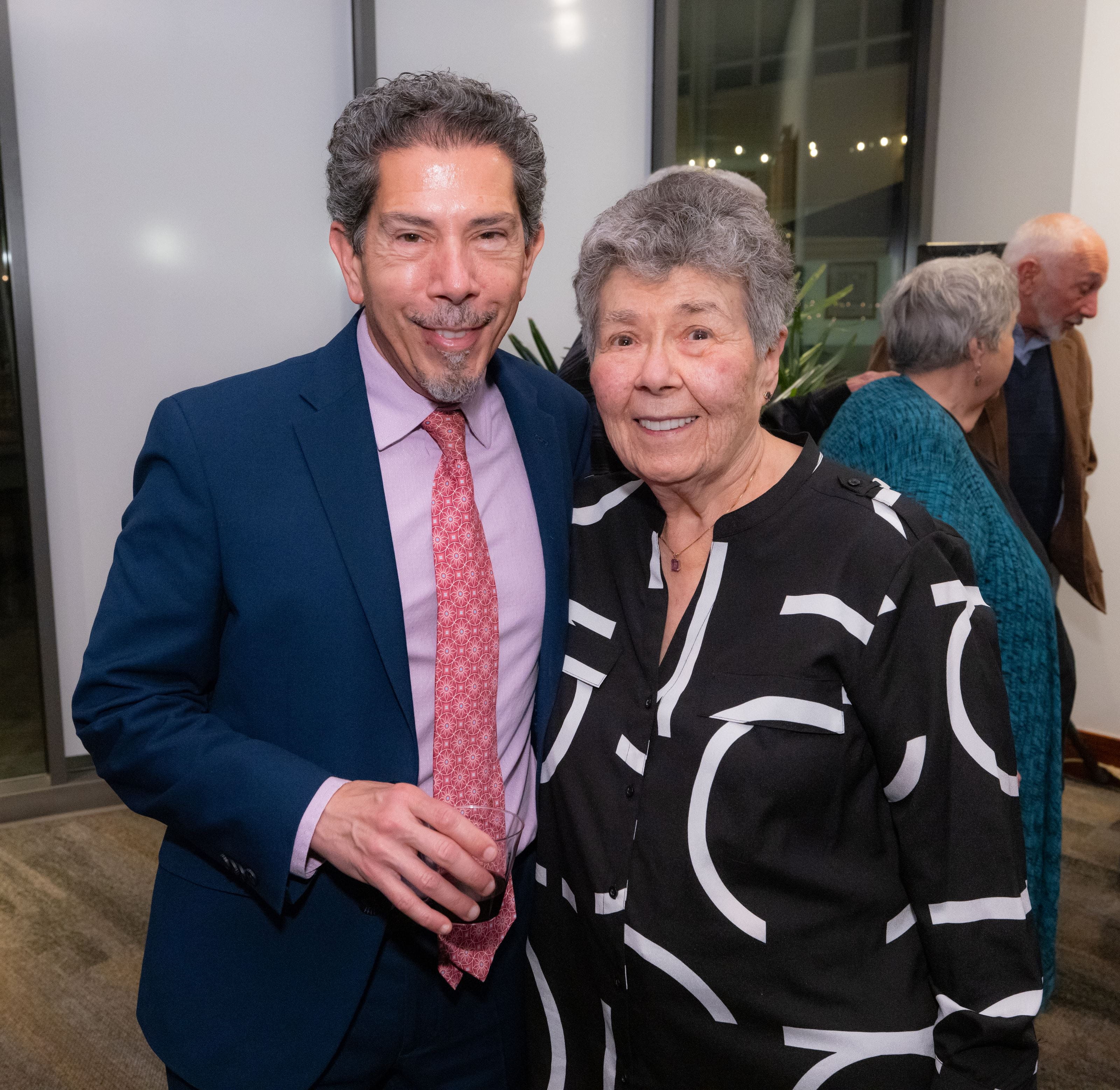 Nick Anselmo, teaching professor, Drexel Theatre Program director and producing artistic director for theatre, and Adelle Rubin, who had formerly been the director of the theater program for 38 years, including the creation of the Mandell Theater, at the Mandell Theater 50th anniversary celebration in November 2023. Photo credit Mark Garvin.