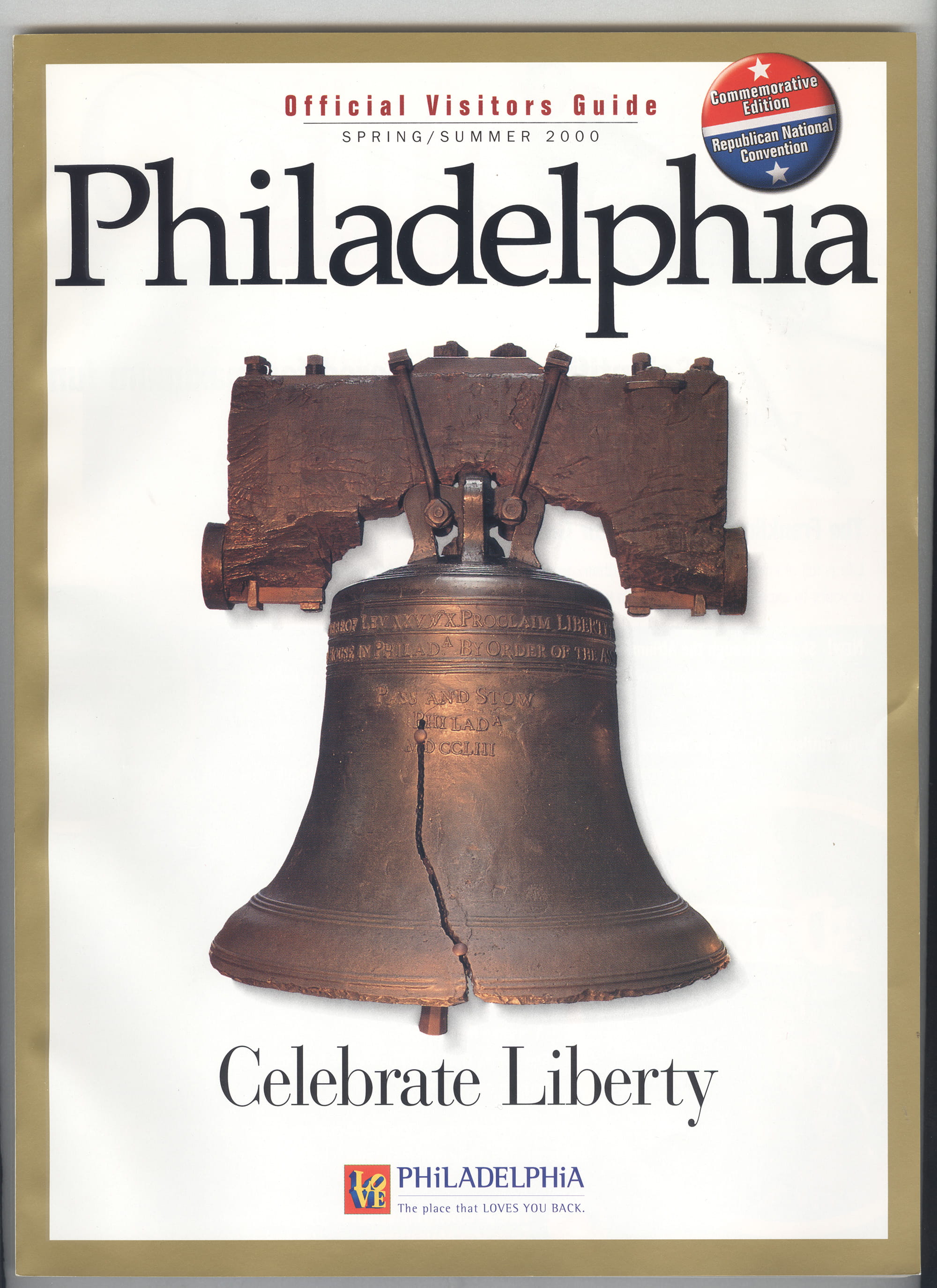 spring/summer 2000 “Official Visitor's Guide”  to Philadelphia with a picture of the Liberty Bell.