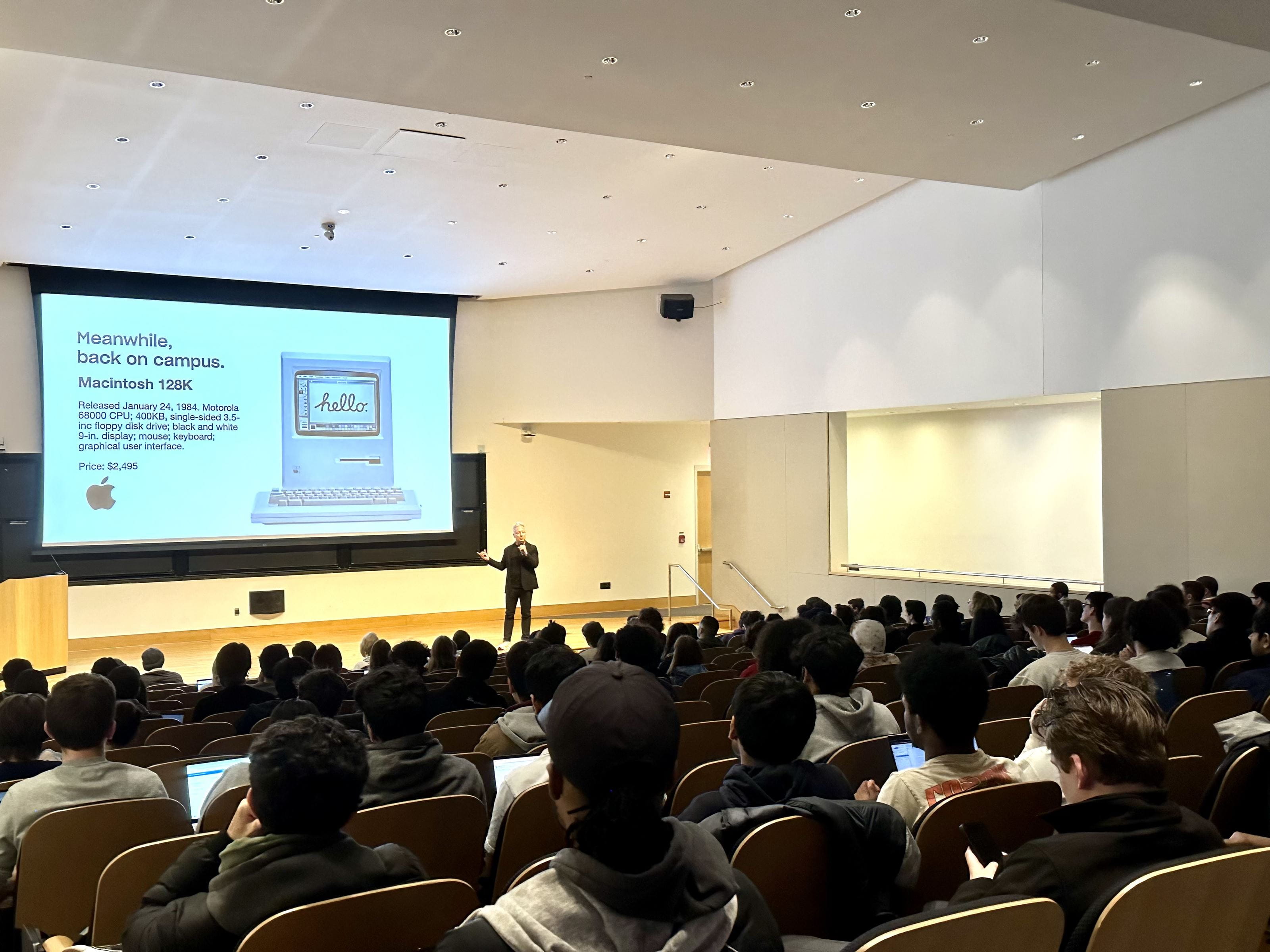 Michael Baum spoke of his experience on campus when Drexel became the first higher education institution to require students to have access to a personal computer. Photo credit: Megan Kilcullen.