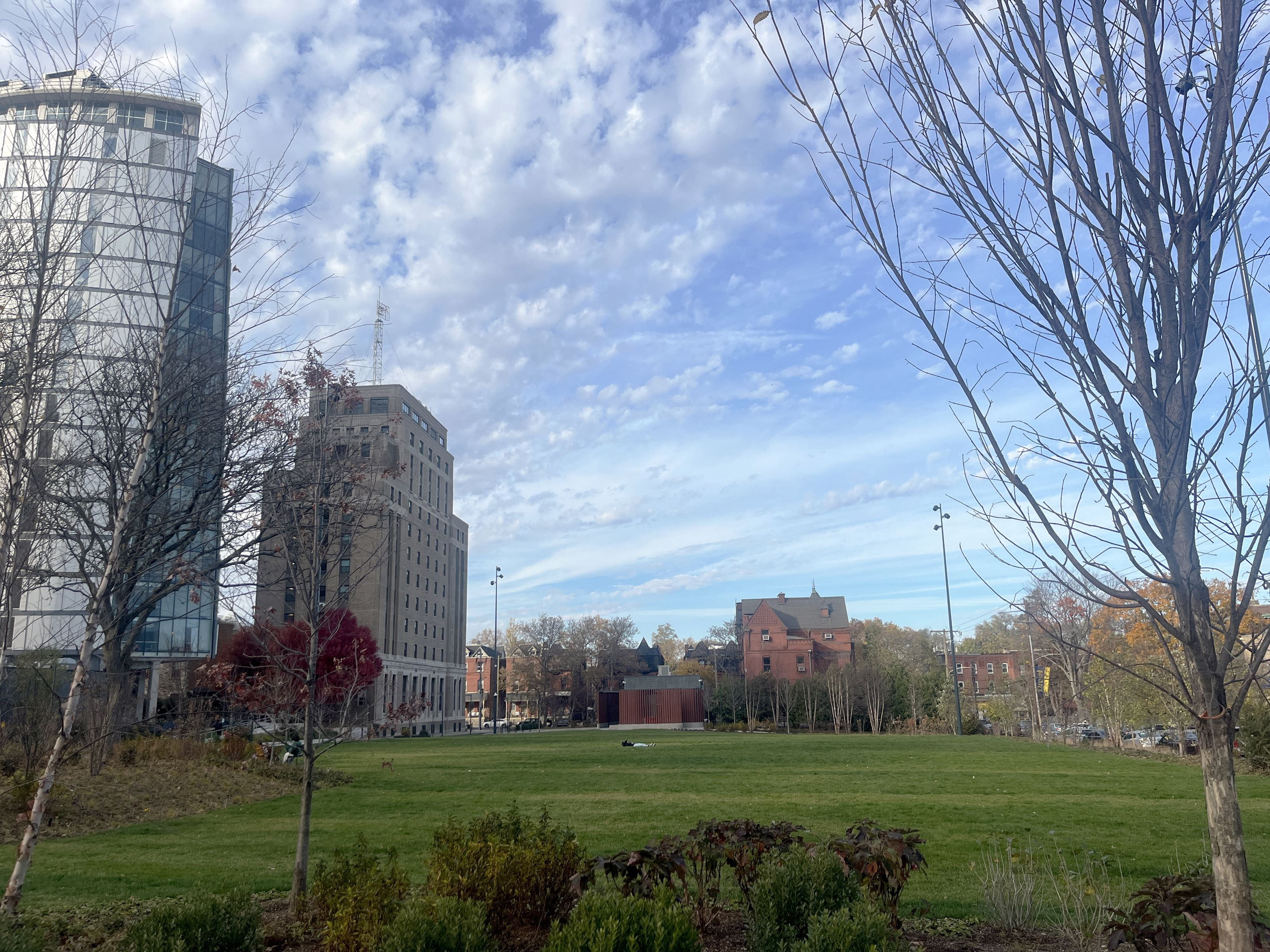 The warm November weather enabled students to be able to hang out in the space.