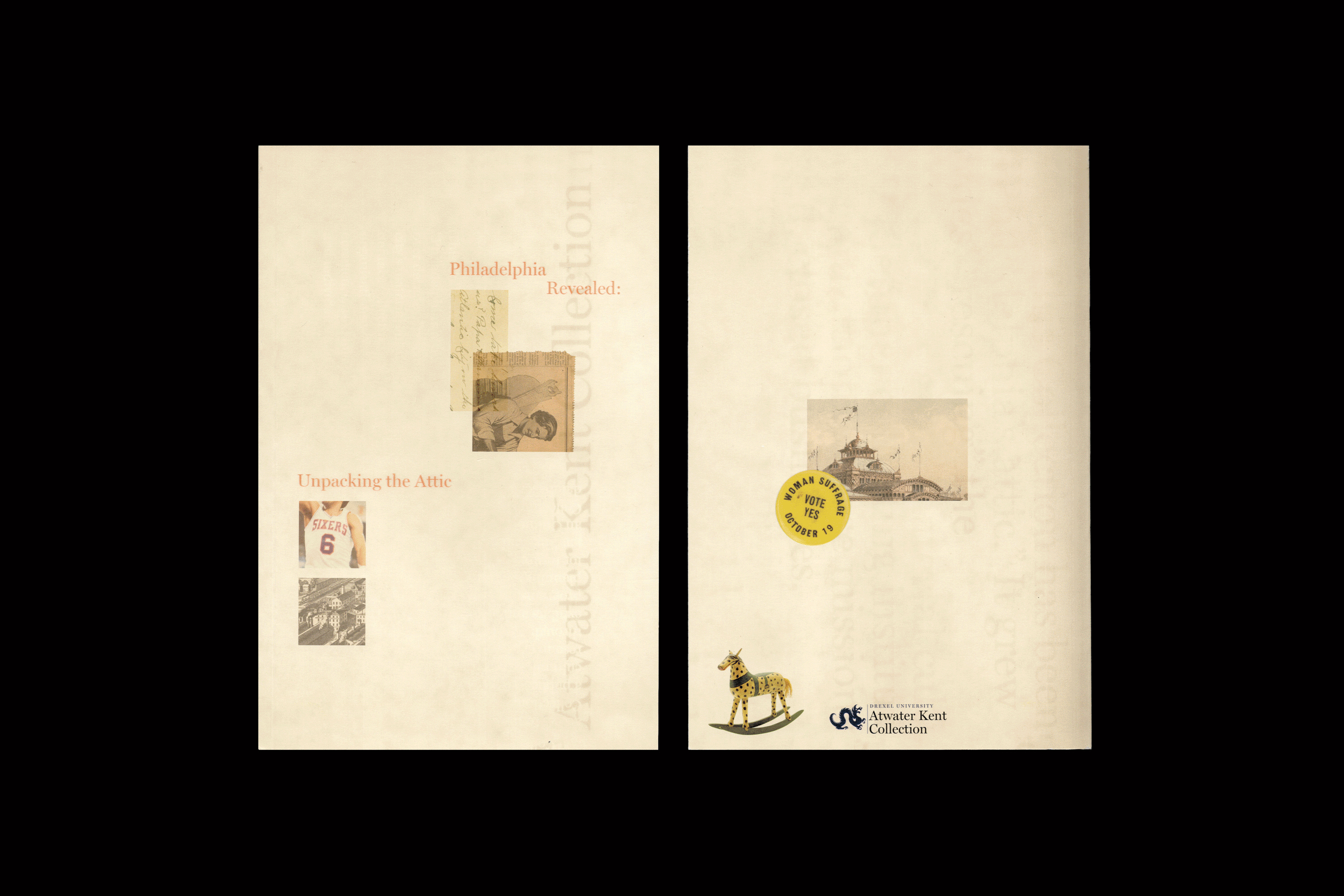 A gif of pages from the exhibition catalog designed by Drexel alumna Fiona Tran. Photographs courtesy of Fiona Tran.