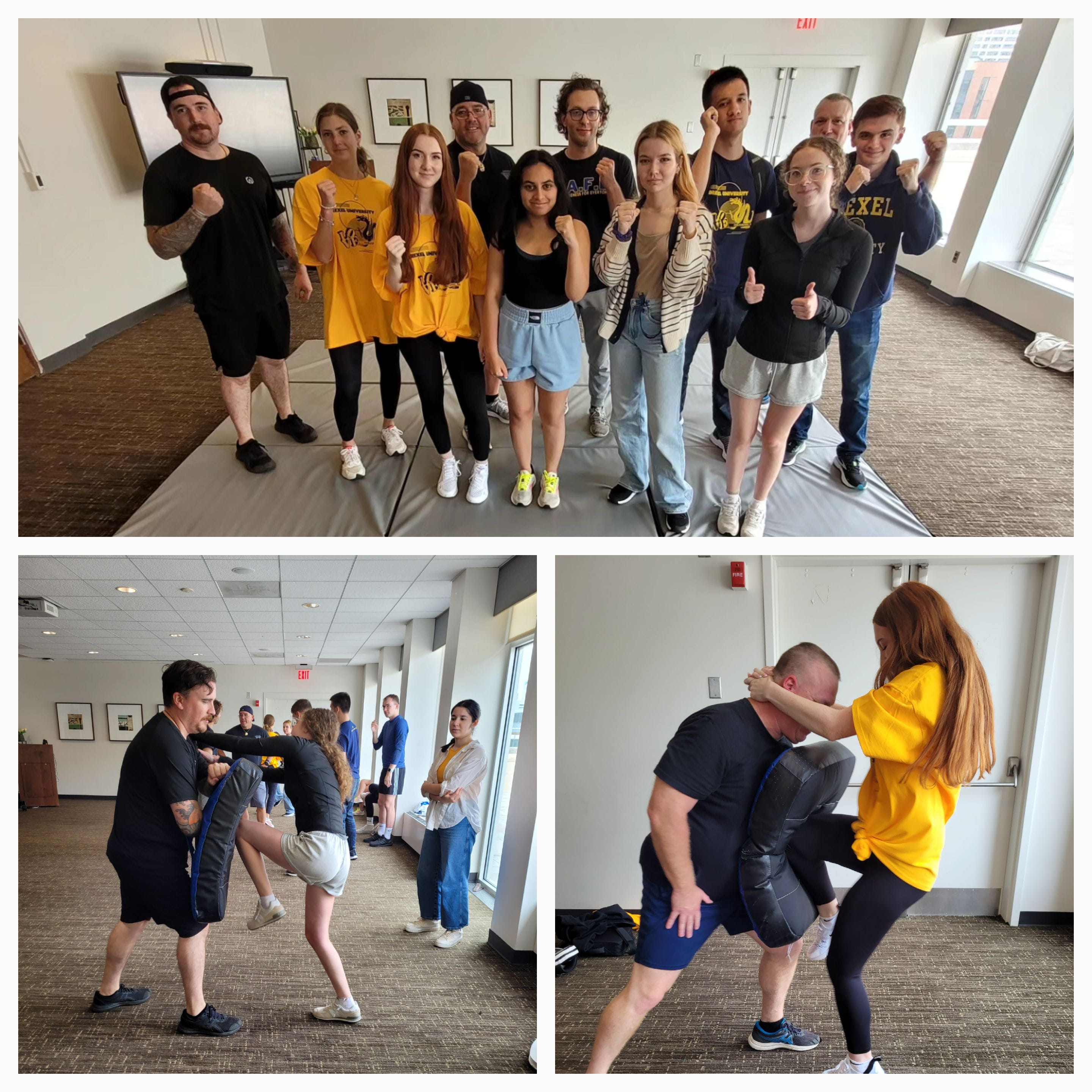 A collage of photos from Public Safety’s Self-Awareness for Everyone (SAFE) class held during Welcome Week.