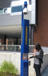 Emergency call box on campus