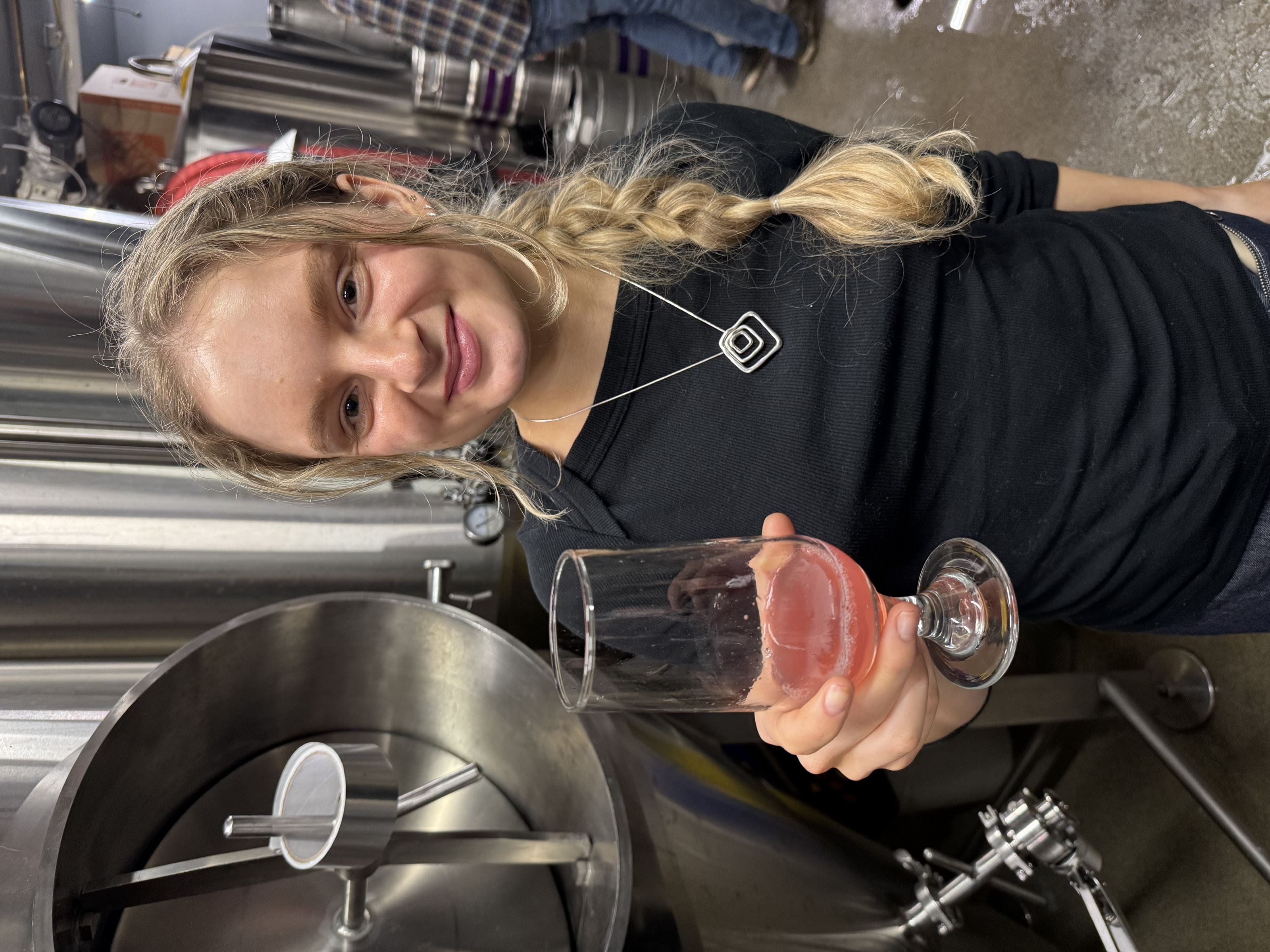 Thea Bertneski with the beer