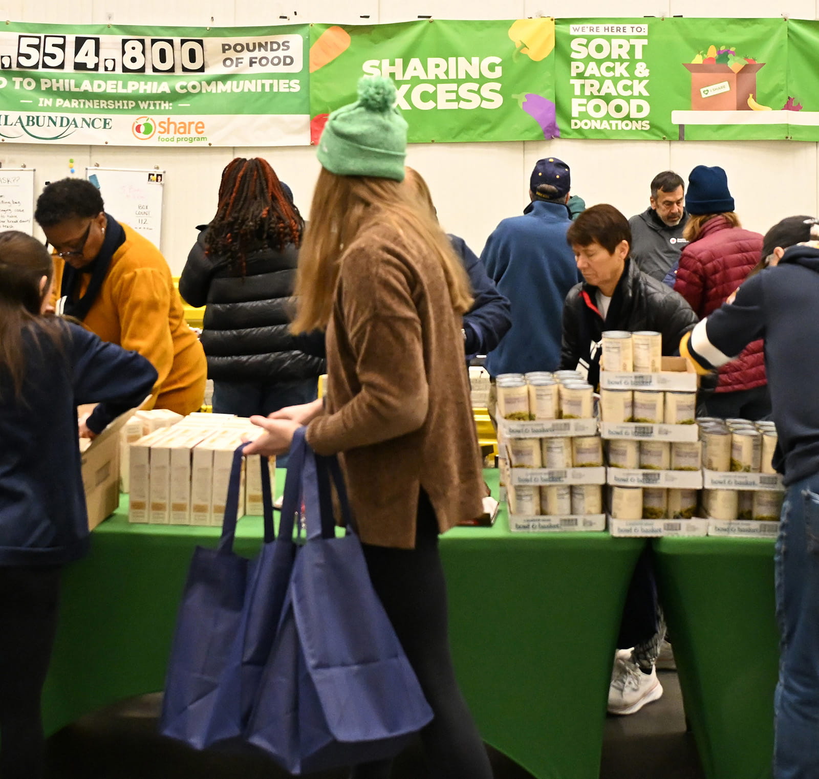 Volunteers at the packing day at Sharing Excess. Photo credit: Amanda Wiant, a digital media student in the Westphal College of Media Arts & Design and a graphic designer in the Office of Institutional Advancement.