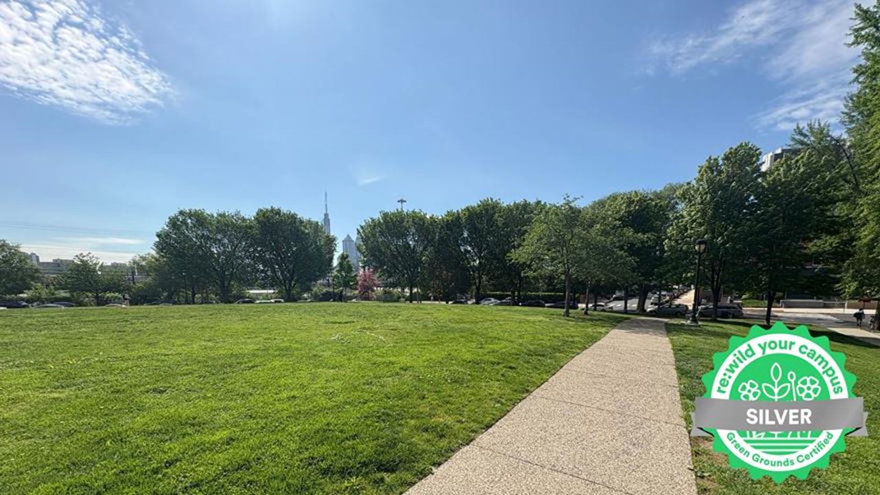 Drexel Park with a Re:wild Your Campus certification logo.