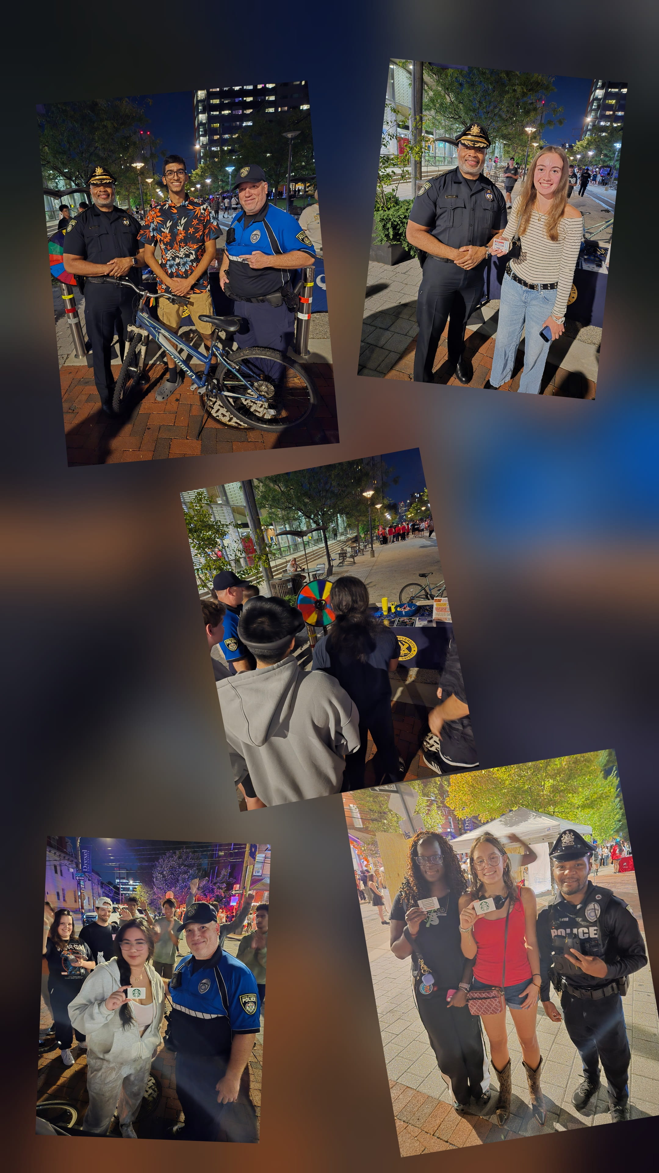 Collage of students and public safety officers outside
