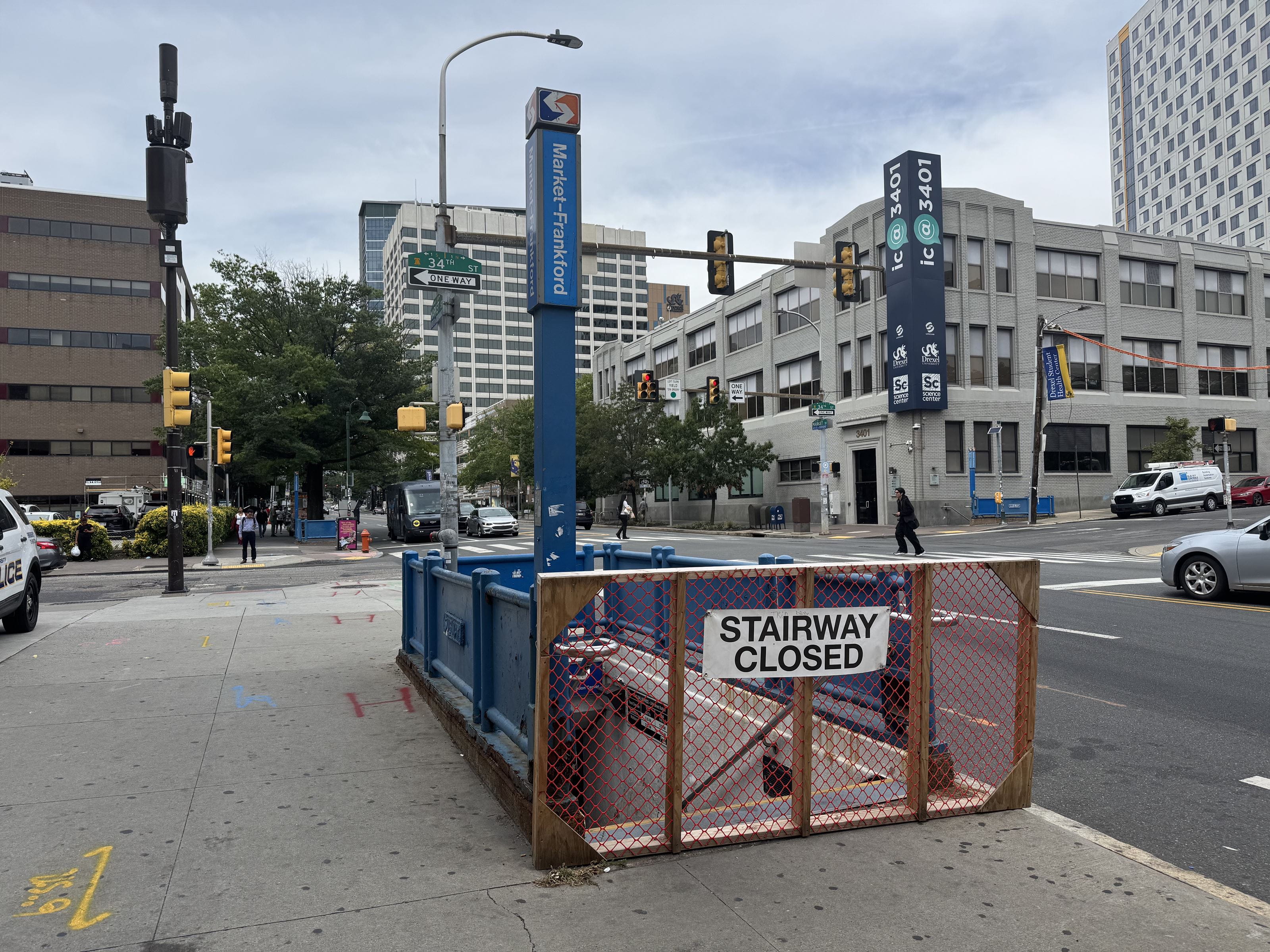 Construction at 34th street station