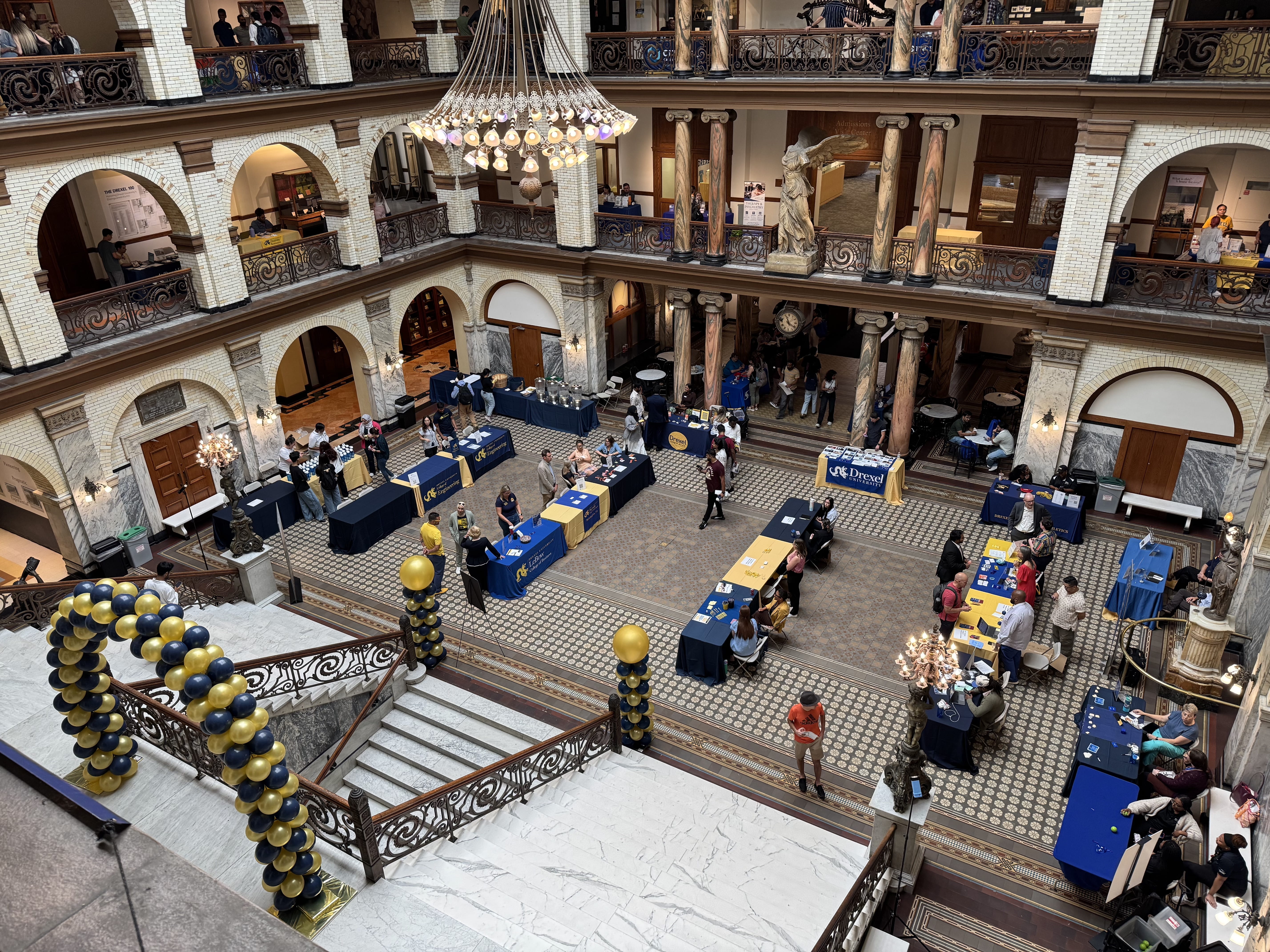 Students at the grad fair