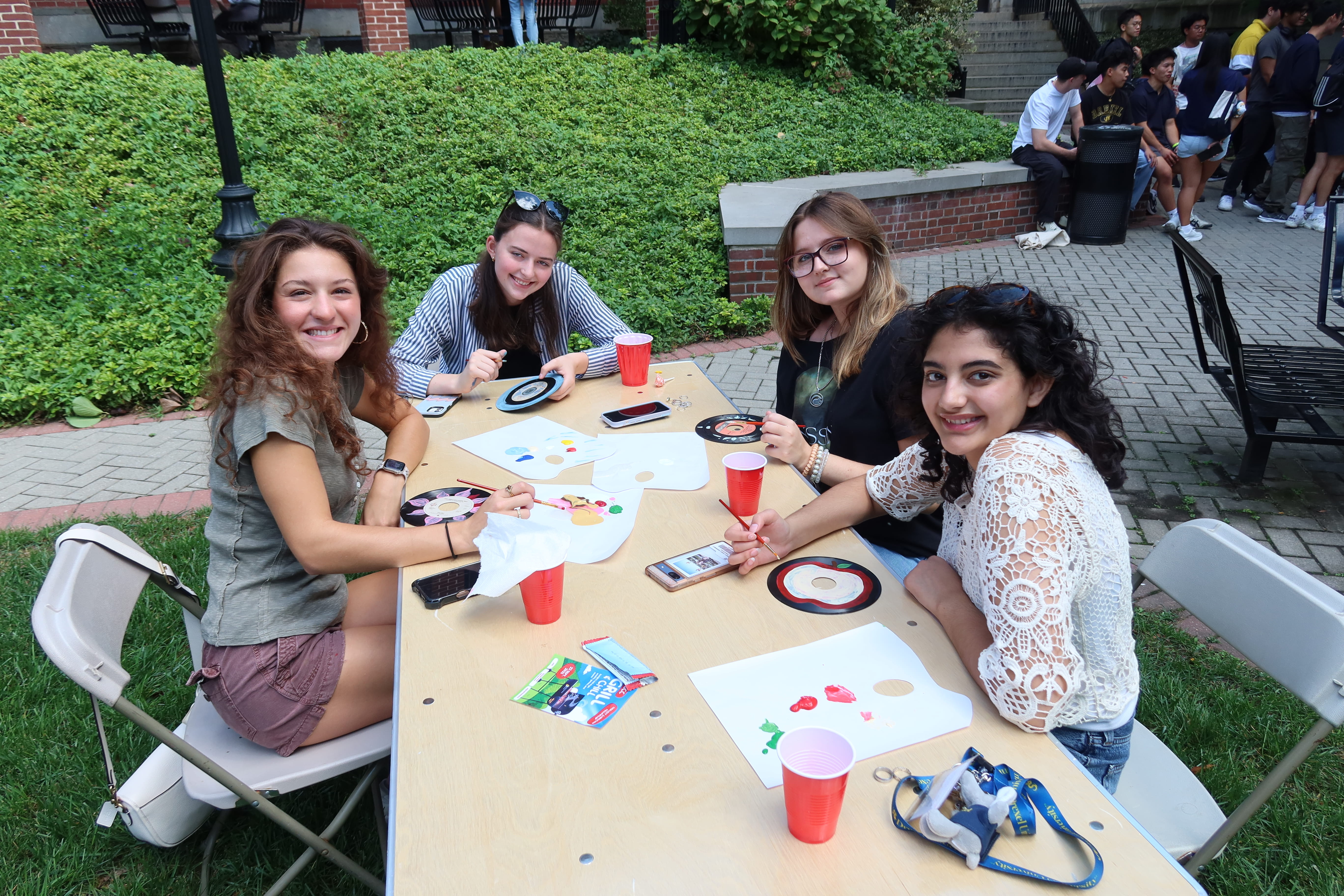 Students with painted vinyls