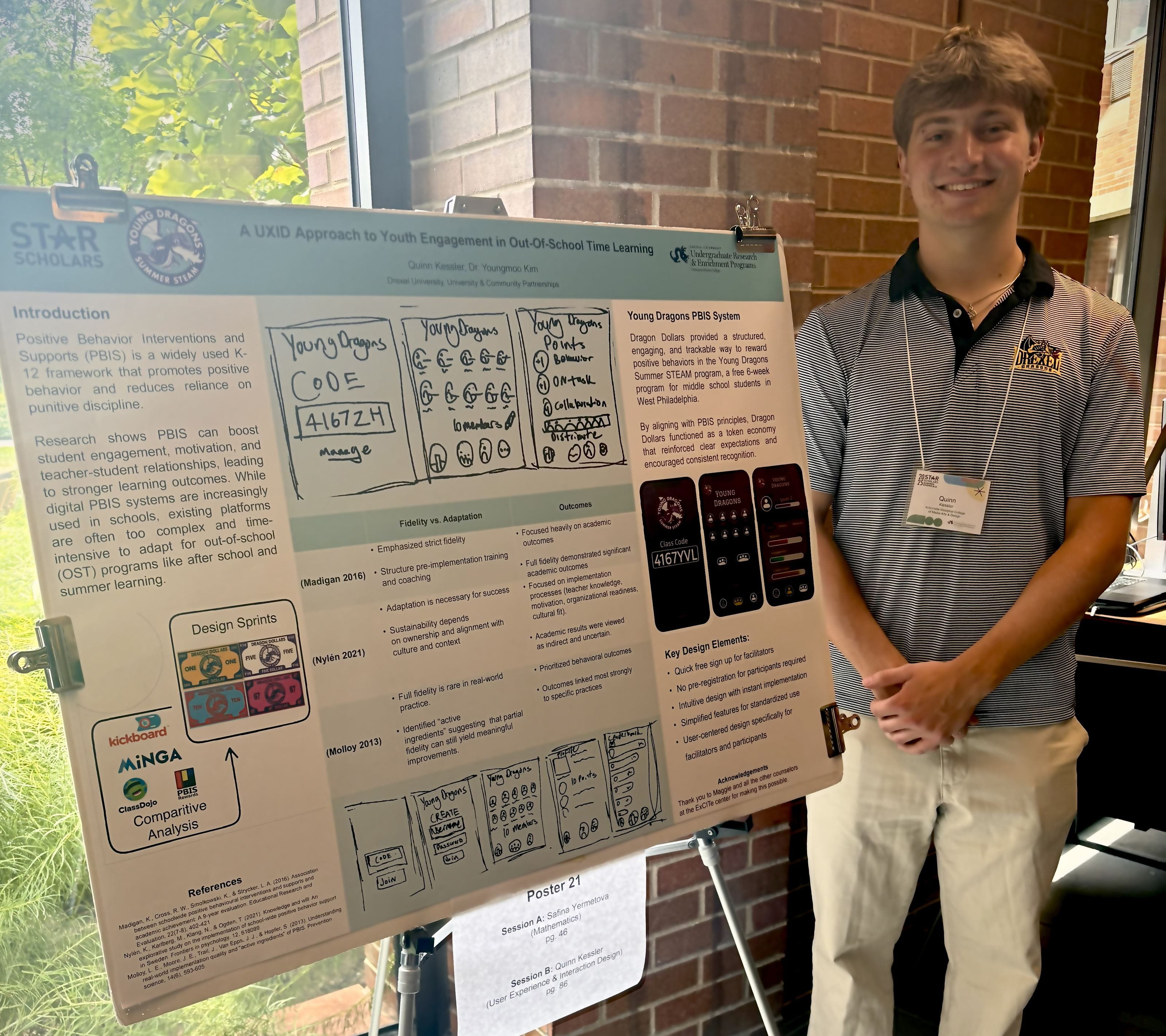 Quinn Kessler presenting his research at Drexel’s 2025 STAR Scholars Summer Showcase on Aug. 28. 