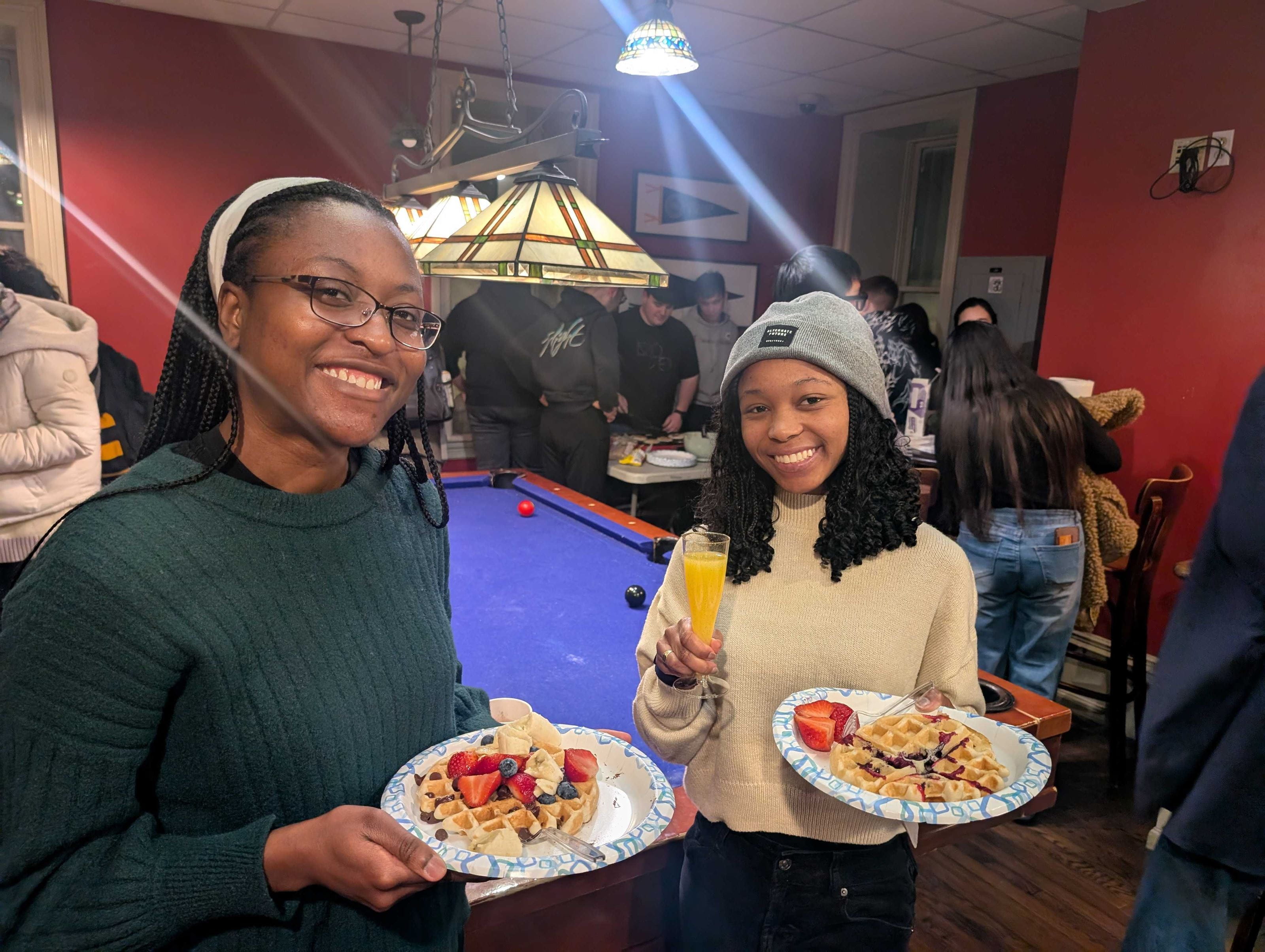 students at midnight breakfast