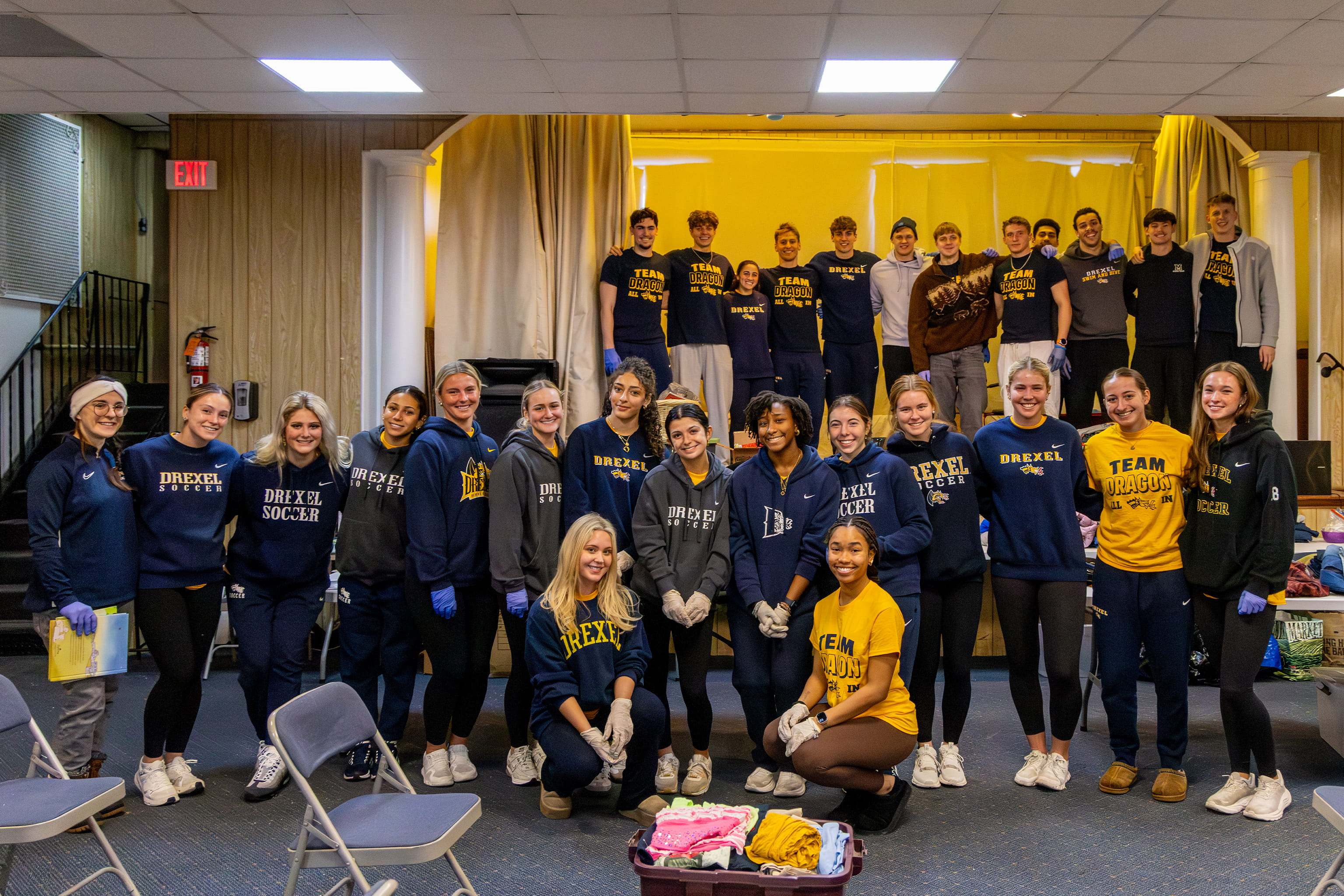A group photo of students after volunteering