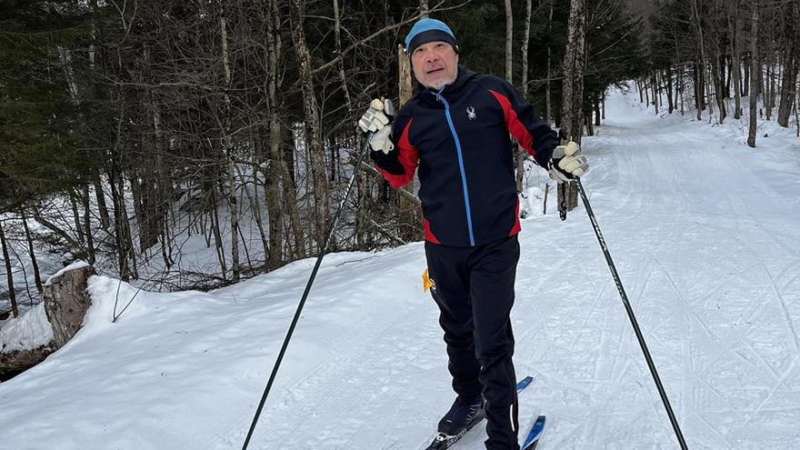 Prawat Nagvajara cross-country skiing in 2025.