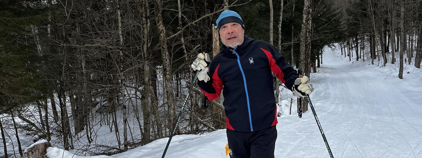 Prawat Nagvajara cross-country skiing in 2025.