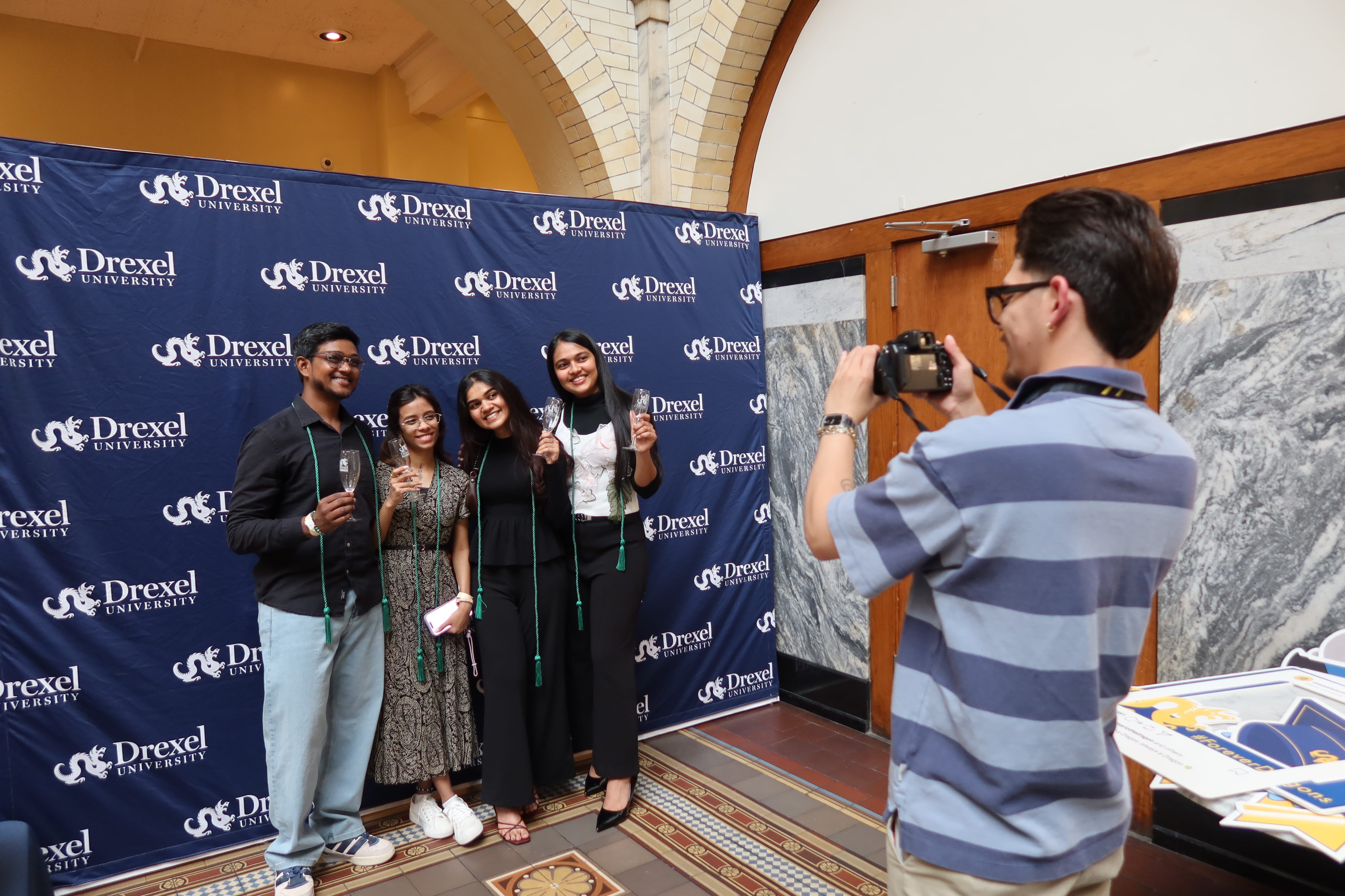 students pose for a photo