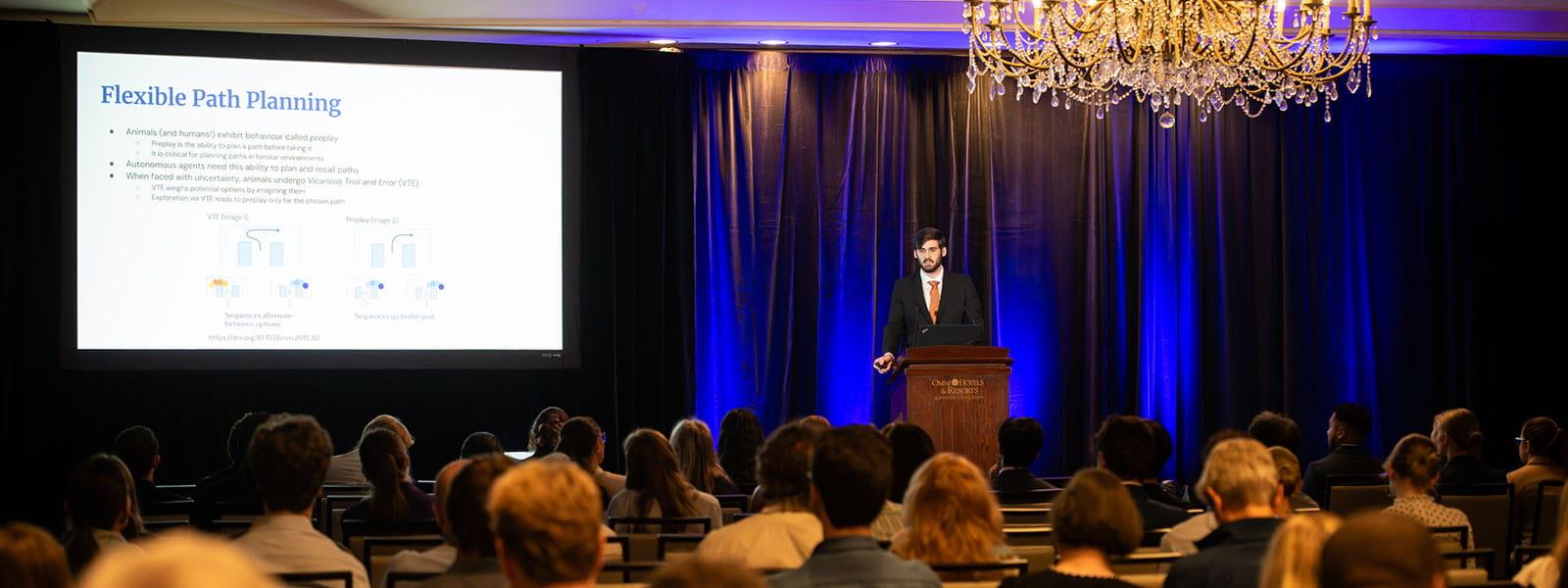 Thomas O’Keeffe presented research at the ASF Innovator's Gala. Photo credit: Emily Jourdan.