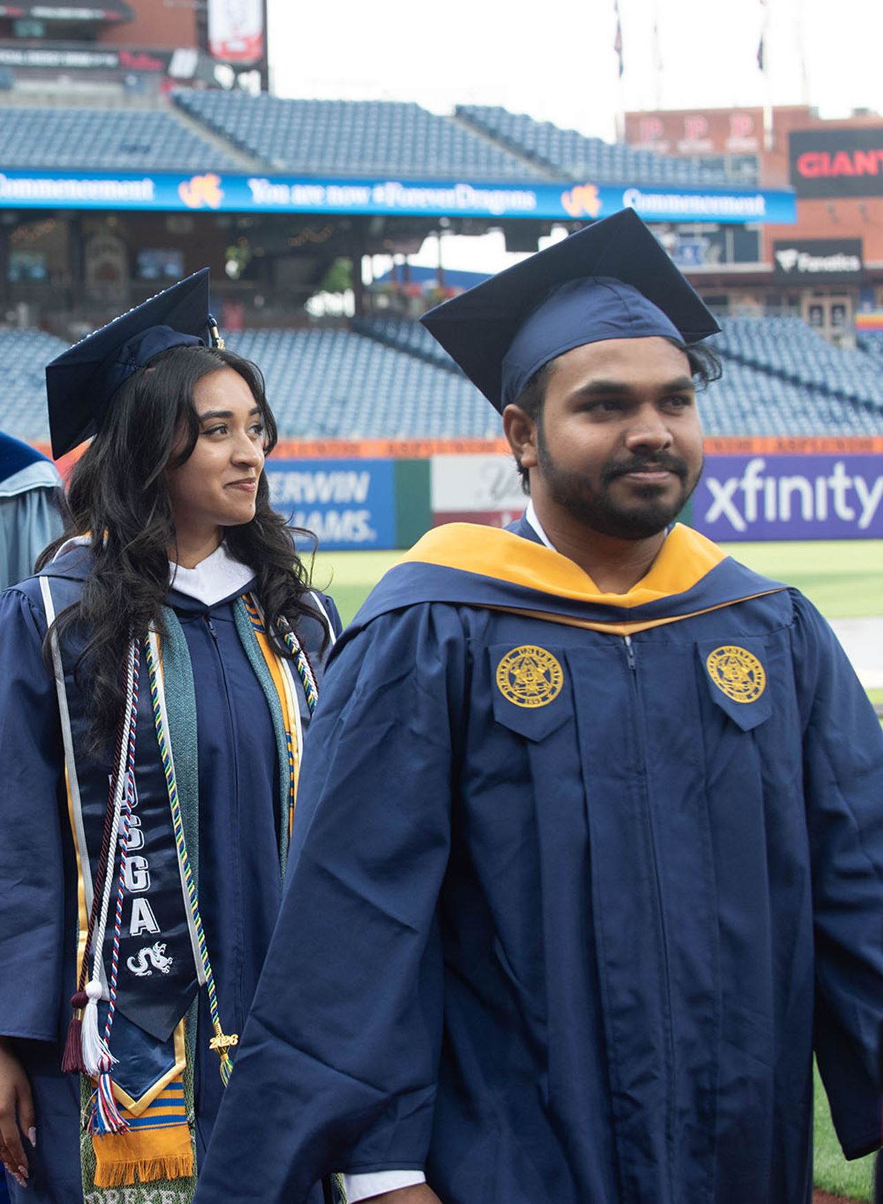 Rohit Varma Nadimpalli, right, and Joelyne Jacob.