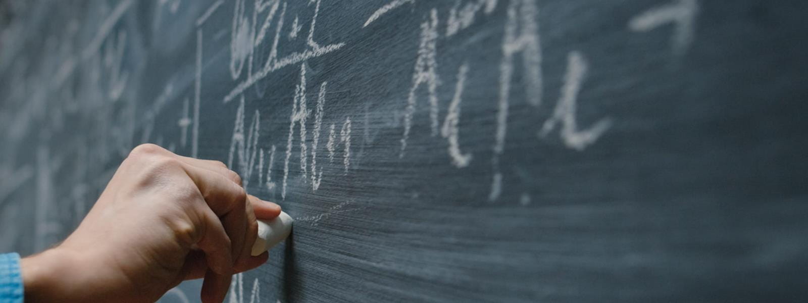 calculations on a chalkboard