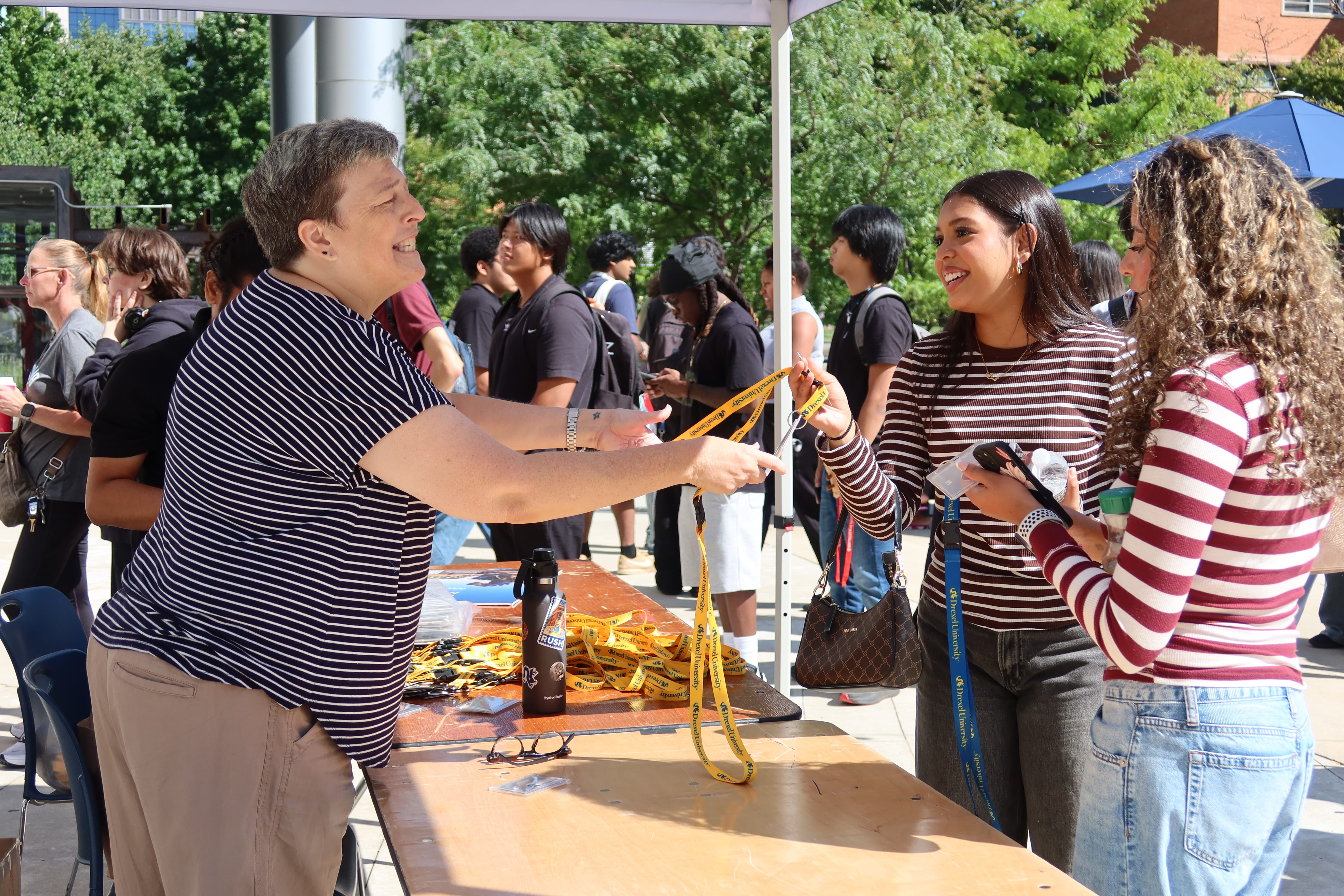 Students get DragonCard lanyards