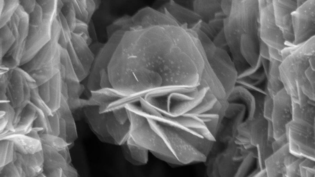 microscopic image of MXene nanomaterial created via vapor-phase synthesis