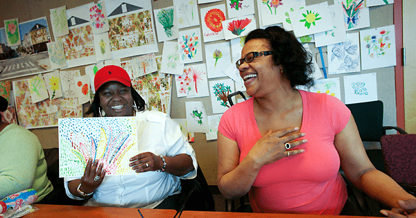 Participants in the Porch Light Program have spent the year creating art together at Drexel's 11th Street Family Health Services, finding fellowship and healing through art.