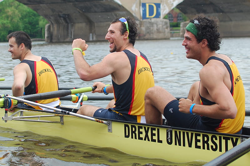 Drexel rowers celebrating