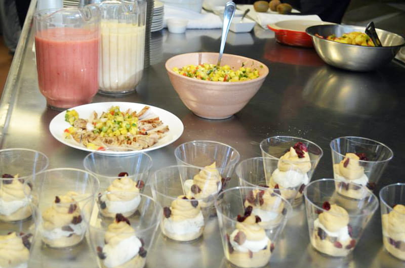 Students made smoothies, salsas and mousse with surplus fruits and vegetables.