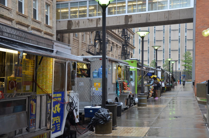 Ludlow Street, which will continue to be one of the areas designated for food trucks on Drexel's campus.
