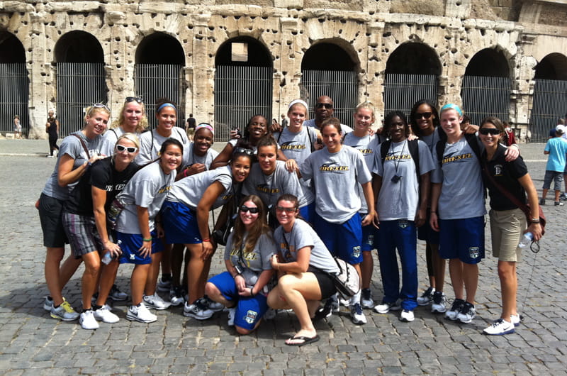 The Drexel women's basketball team during their last international trip to Italy.