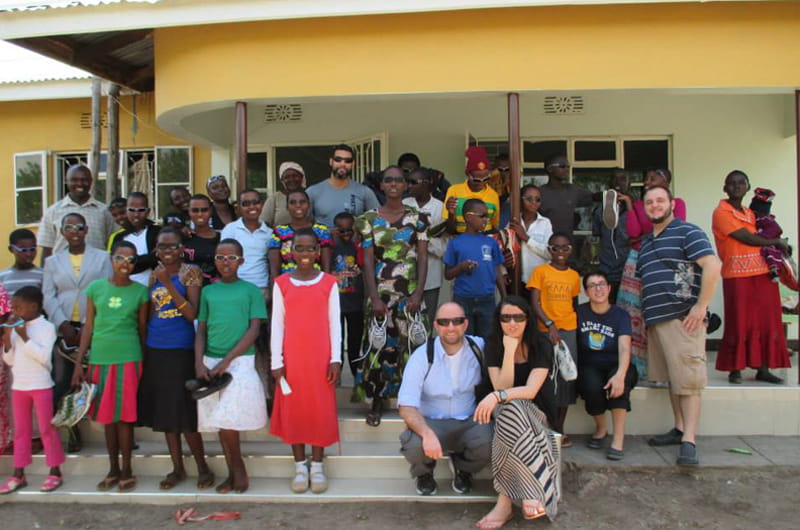 A Tanzanian orphanage where Diaz delivered donations of shoes before climbing Mount Kilimanjaro.