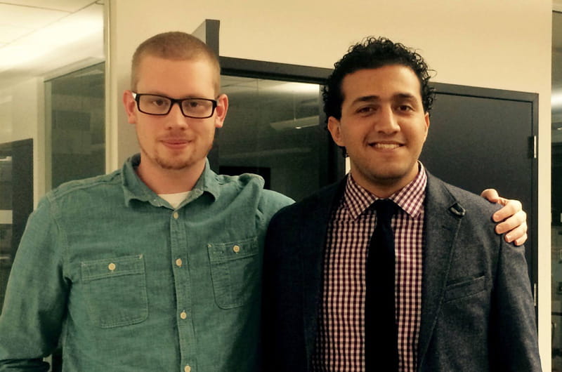 Connor White, co-founder, left, and Mohamed Zerban, right, founder, of Tern, a company incubated in the Baiada Institute for Entrepreneurship. 