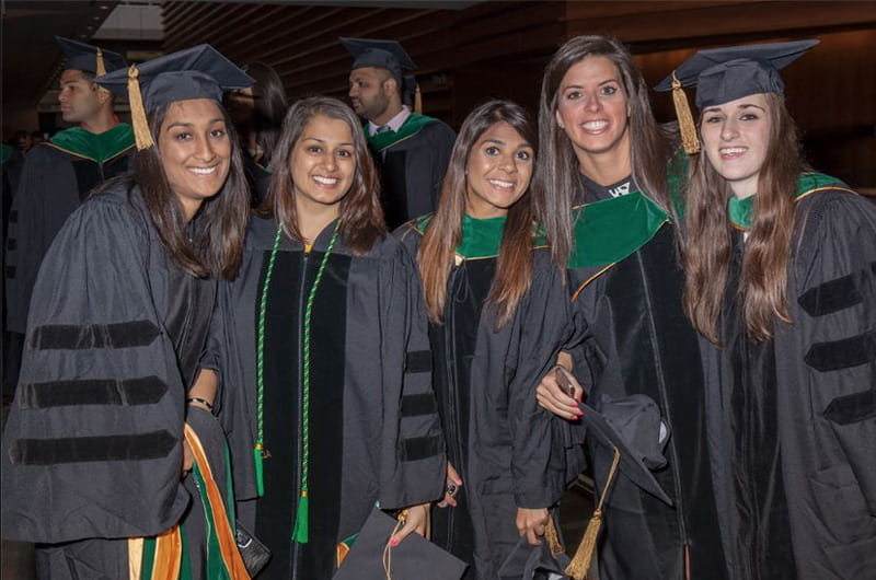 Students from the Drexel College of Medicine gathered at their graduation.