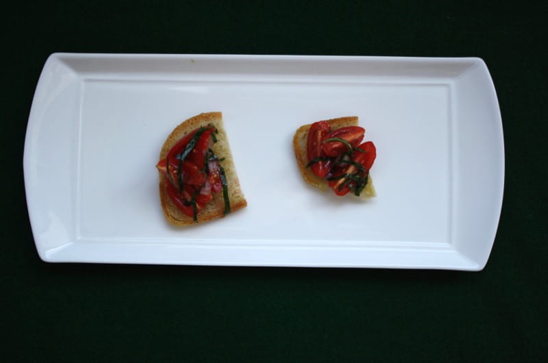 The good bruschetta used in Jacob Lahne's study.