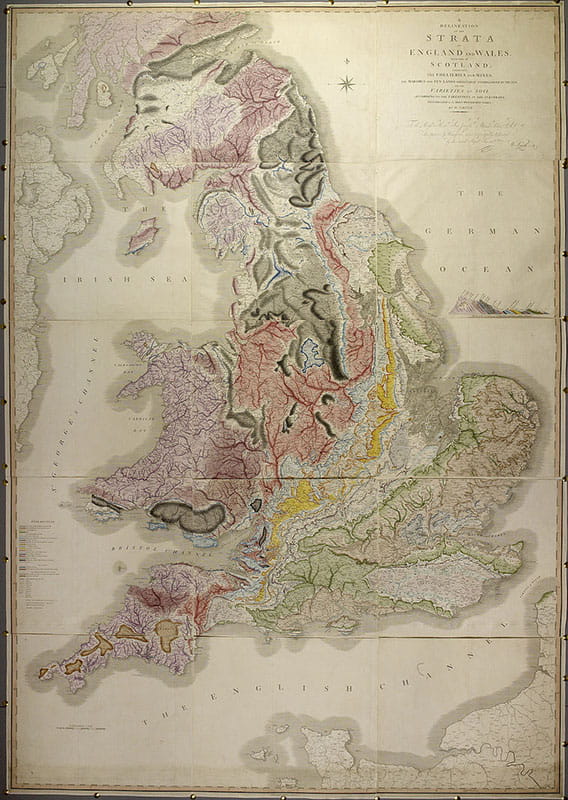 William Smith's map of England, Wales and part of Scotland, ca. 1815.
