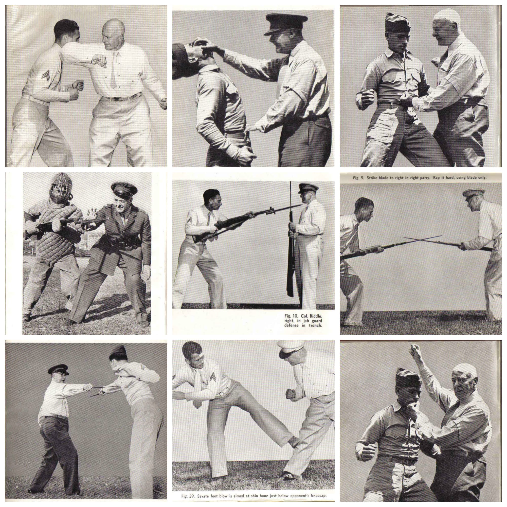 Biddle demonstrates his “Biddle Method of Close-Combat” in these photos from “Do or Die.”