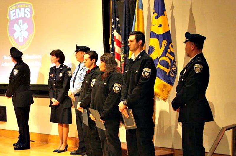 Drexel EMS students received recognition from the National Collegiate Emergency Medical Services Foundation. 