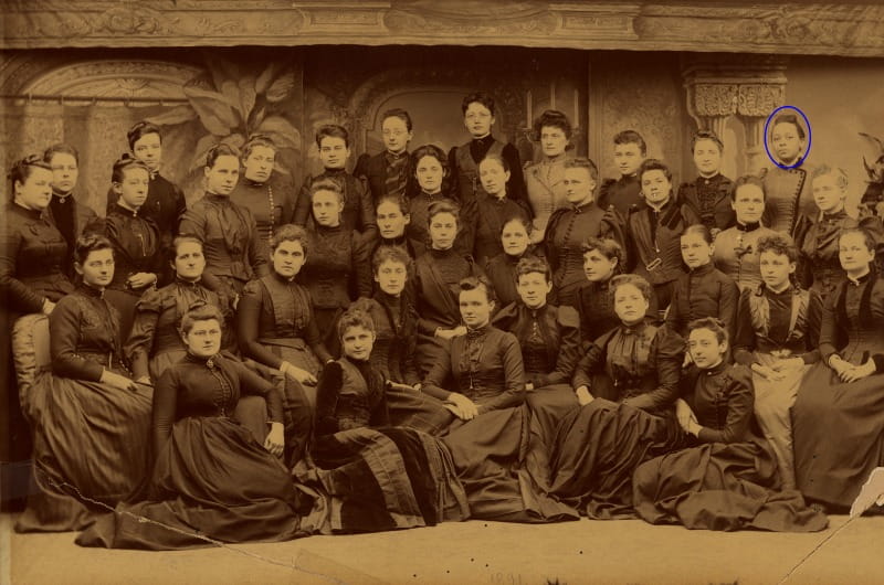 WMCP Class of 1891, featuring Halle Tanner Dillon Johnson, MD, the first woman resident physician at the Tuskegee Institute. Photo courtesy Legacy Center Archives, Drexel College of Medicine.