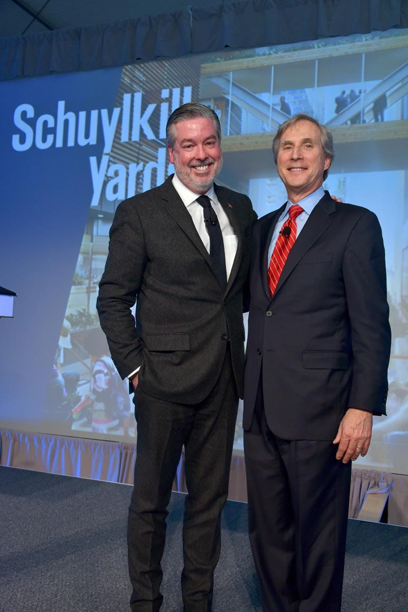 John Fry and Jerry Sweeney at the announcement of Schuylkill Yards