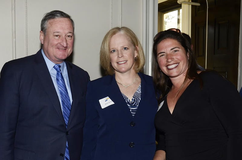Mayor Jim Kenney, Beth Devine and Amy Giddings at the Coach's Conference opening reception.