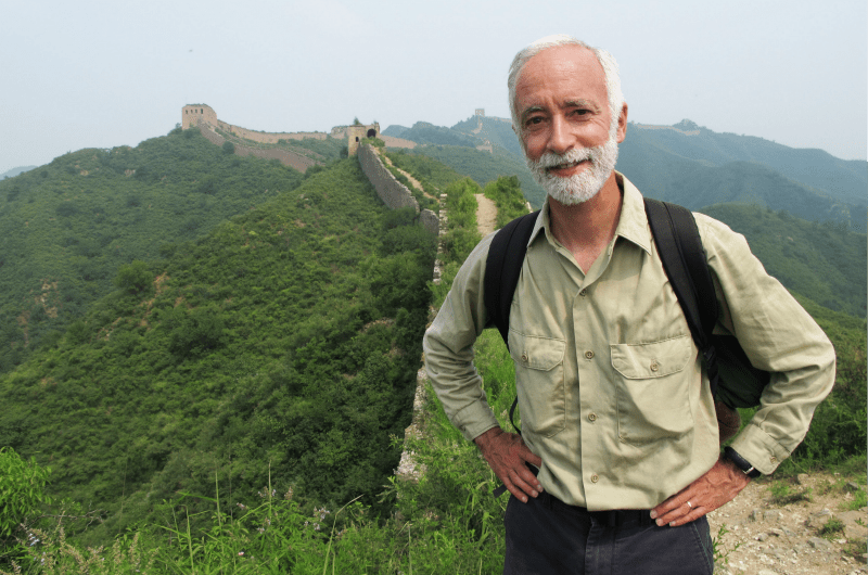 Bob Peck pictured on the Great Wall China in 2011.