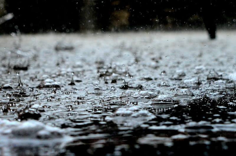 Water during a rain