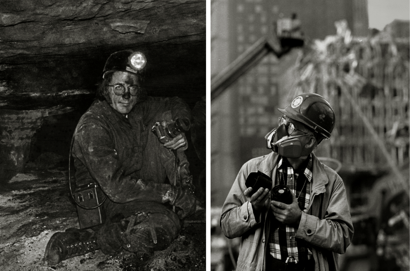 "Earl Dotter in Low Coal WVA 1976 & Ground Zero NYC 2001," courtesy Earl Dotter.