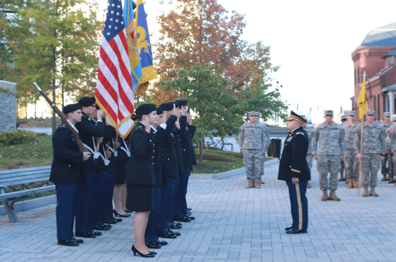A moment during last year's Veterans Week at Drexel University. Photo credit Liz Moyer.
