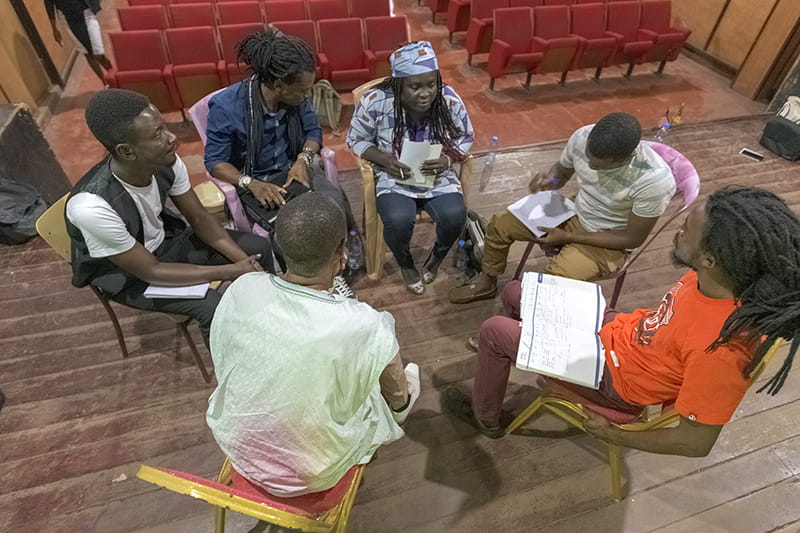 Workshop participants discuss the Cameroonian context of civic engagement.